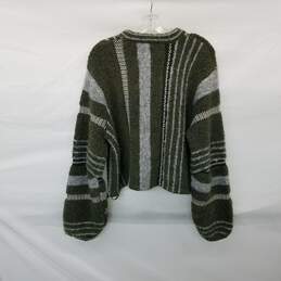 Kerisma Green & Gray Bell Sleeve Knit Sweater WM Size O/S alternative image