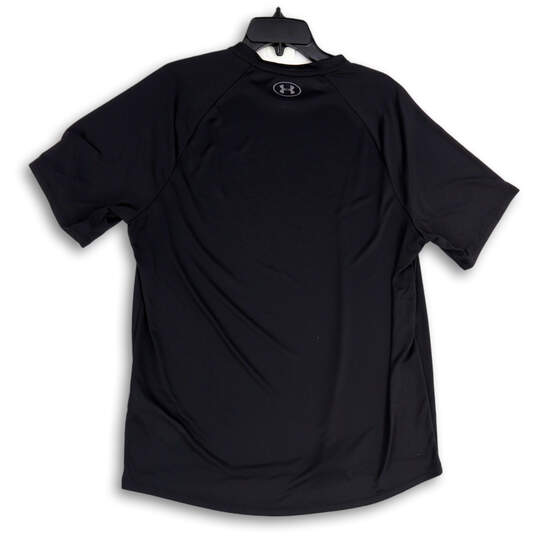 Mens Black Crew Neck Short Sleeve Activewear Pullover T-Shirt Size XL image number 1