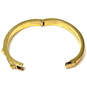 Designer Michael Kors Gold-Tone Rhinestone Studded Hinged Bangle Bracelet image number 4