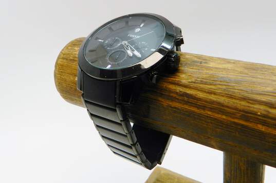 Men's Fossil FS-4531 Black Chronograph Dress Watch image number 3