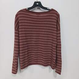 Garnet Hill Women's Mauve Striped Cashmere Sweater Size M alternative image