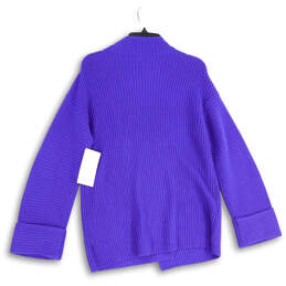 NWT Womens Purple Knitted Long Sleeve Mock Neck Pullover Sweater Size XS alternative image
