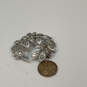 Designer Trifari Silver-Tone Swirl Leaf Shape Fashionable Brooch Pin image number 3