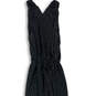 Womens Black White Polka Dot V-Neck Sleeveless Back Zip Maxi Dress Size 00P image number 1