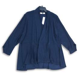 NWT Chico's Womens Navy Blue 3/4 Sleeve Open Front Cardigan Sweater Size 3