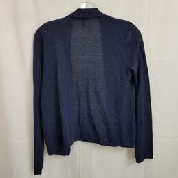 Eileen Fisher navy blue knit open front cardigan sweater XXS alternative image