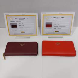 2pc Set of Authenticated Women's Coach Leather Wallets
