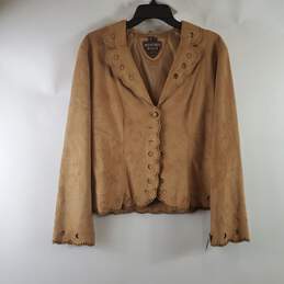 Beverly Hills Leather Club Women Beige Jacket L NWT