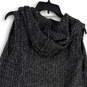 NWT Womens Gray Knitted Sleeveless Open Front Hooded Cardigan Sweater Sz S image number 4