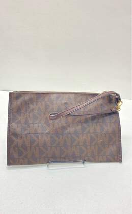 Michael Kors Brown Signature Canvas Zip Clutch Wristlet Bag alternative image