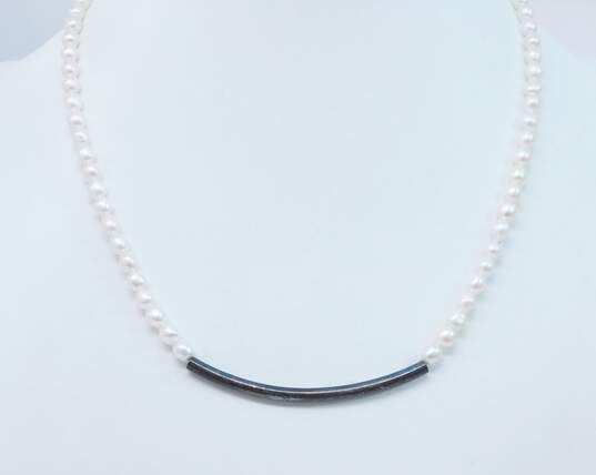 925 Sterling Silver White Spinel & Pearl Jewelry image number 2