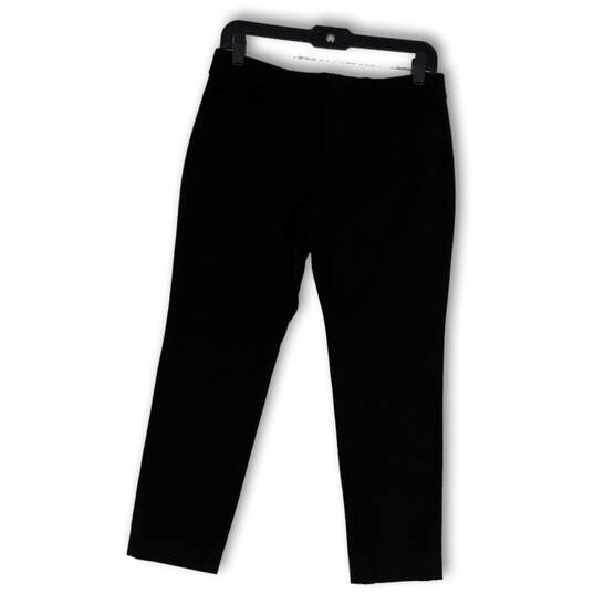Womens Black Flat Front Pockets Stretch Straight Leg Ankle Pants Size 6 image number 1