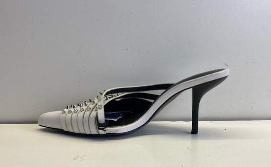 Zara Studded Mule Heels Size 7 White image number 2
