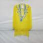 Boston Proper Yellow Rayon Beaded Sheer Blouse WM Size S NWT image number 1