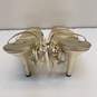 G by GUESS Roselyn Gold Leather Strap Sandal Heels Shoes Size 10 M image number 4