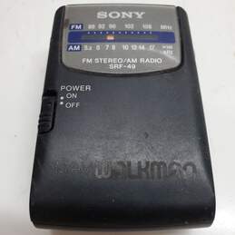Vintage Sony FM Stereo/AM Radio SRF-49 Walkman For Parts/Repair