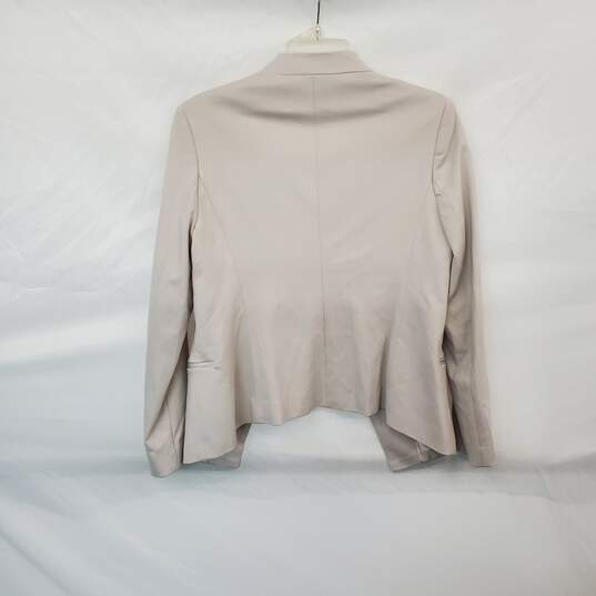 Carmen Marc Valvo Beige Lined Draped Blazer Jacket WM Size 10 NWT image number 2