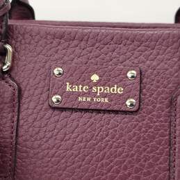 Kate Spade Bay Street Camryn Purple Pebble Leather Satchel Crossbody Bag alternative image