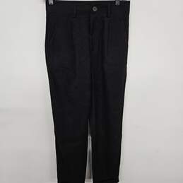 Black Casual High Waisted Cropped Work Pants