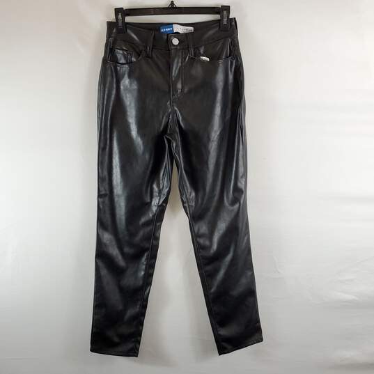 Old Navy Women Black Leather Pants Sz 2 NWT image number 1