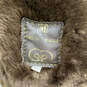 Womens Brown Faux Fur Long Sleeve Band Collar Full-Zip Jacket Size 42 image number 4