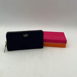 NIB Kate Spade New York Womens Navy Blue Clutch Zip Around Wallet With Box