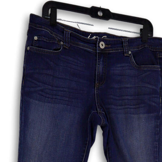 Womens Blue Medium Wash Pockets Regular Fit Denim Straight Jeans Size 12S image number 3