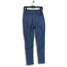 NWT Womens Blue Denim Elastic Waist Medium Wash Jeggings Jeans Size 28 alternative image