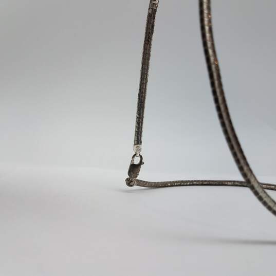 Sterling Silver Assorted Gemstone Pendant Omega Link 17 1/2 Inch Necklace 26.3g image number 7