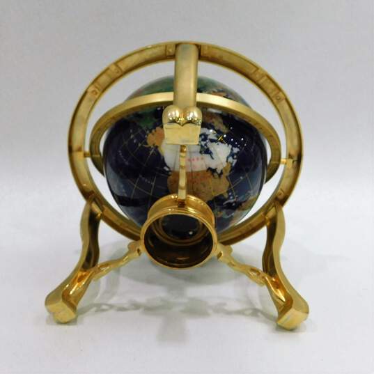 Semi-Precious Gemstone World Globe w/ Compass Stand image number 6
