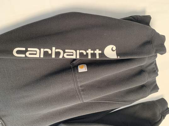 Men's Black Carhartt Pull Over Hoodie Size: Small image number 3