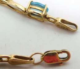 10K Yellow Gold Faceted Topaz Infinity Links Tennis Bracelet 6.0g alternative image