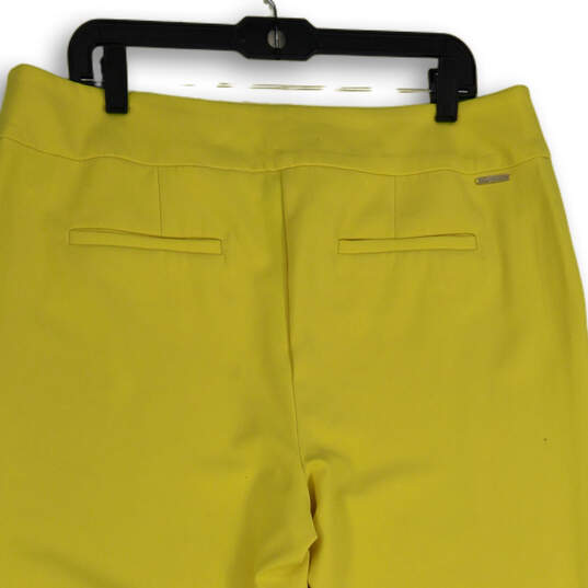 Womens Yellow Flat Front Welt Pockets Straight Leg Ankle Pants Size 2.5 image number 4