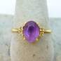 14K Yellow Gold Amethyst & Diamond Accent Ring 2.4g image number 2