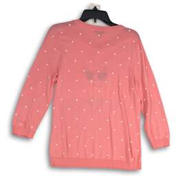 NWT Talbots Womens Pink Embroidered Round Neck Long Sleeve Pullover Sweater LP alternative image