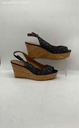 Coach Womens Black Ferry Cork Wedge Sandals Size 11B alternative image