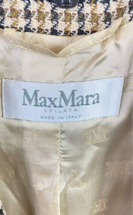 Max Mara Women Brown Houndstooth Blazer Sz 2 image number 3
