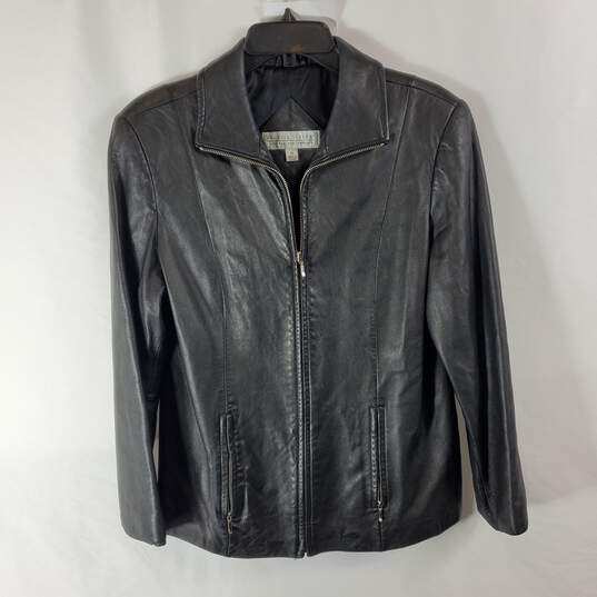 Buy the Valerie Stevens Men Black Leather Jacket M | GoodwillFinds