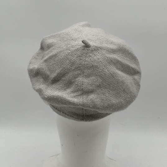 Womens Gray Knitted Front Studs Fashionable Fitted Newboy Hat One Size image number 5