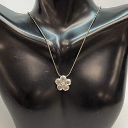 Designer Brighton Silver-Tone Crystal Cut Stone Flower Pendant Necklace