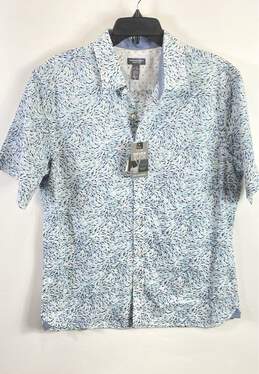 Van Heusen Men Blue Button Up Shirt L