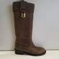 Marc By Marc Jacobs Brown Leather Knee Pull On Riding Boots Size 37.5 B image number 1