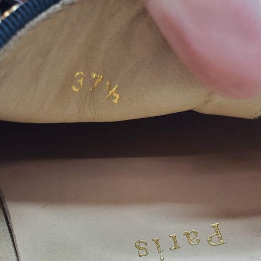 Christian Louboutin Women's Black Leather Spike Pick Slip On Shoe WM Size 37.5 image number 7