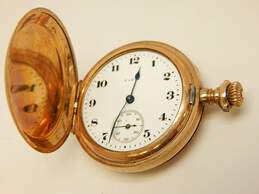 Antique Elgin Gold Filled 7 Jewels Floral Etched Hunting Case Pocket Watch 36.4g