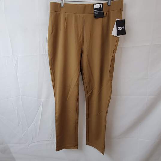 DKNY Stretch Tapered Leg Brown Pants Size L image number 1