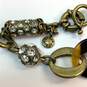 Designer J. Crew Gold-Tone Adjustable Plastic Tortoise Link Chain Bracelet image number 4