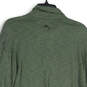 Mens Green Striped Long Sleeve Spread Collar Polo Shirt Size Large image number 4