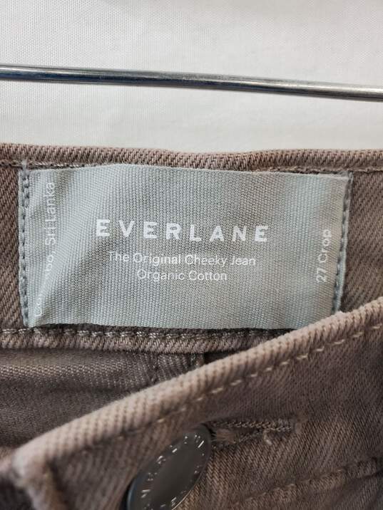 Everlane Original Cheeky Jean Cropped Brown Cotton Pants Size 27 image number 3