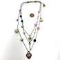 Desingner Betsey Johnson Gold-Tone Beaded Rope Chain Heart Charm Necklace image number 3