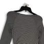 Womens Black White Striped Long Sleeve Knee Length T-Shirt Dress Size XS image number 4